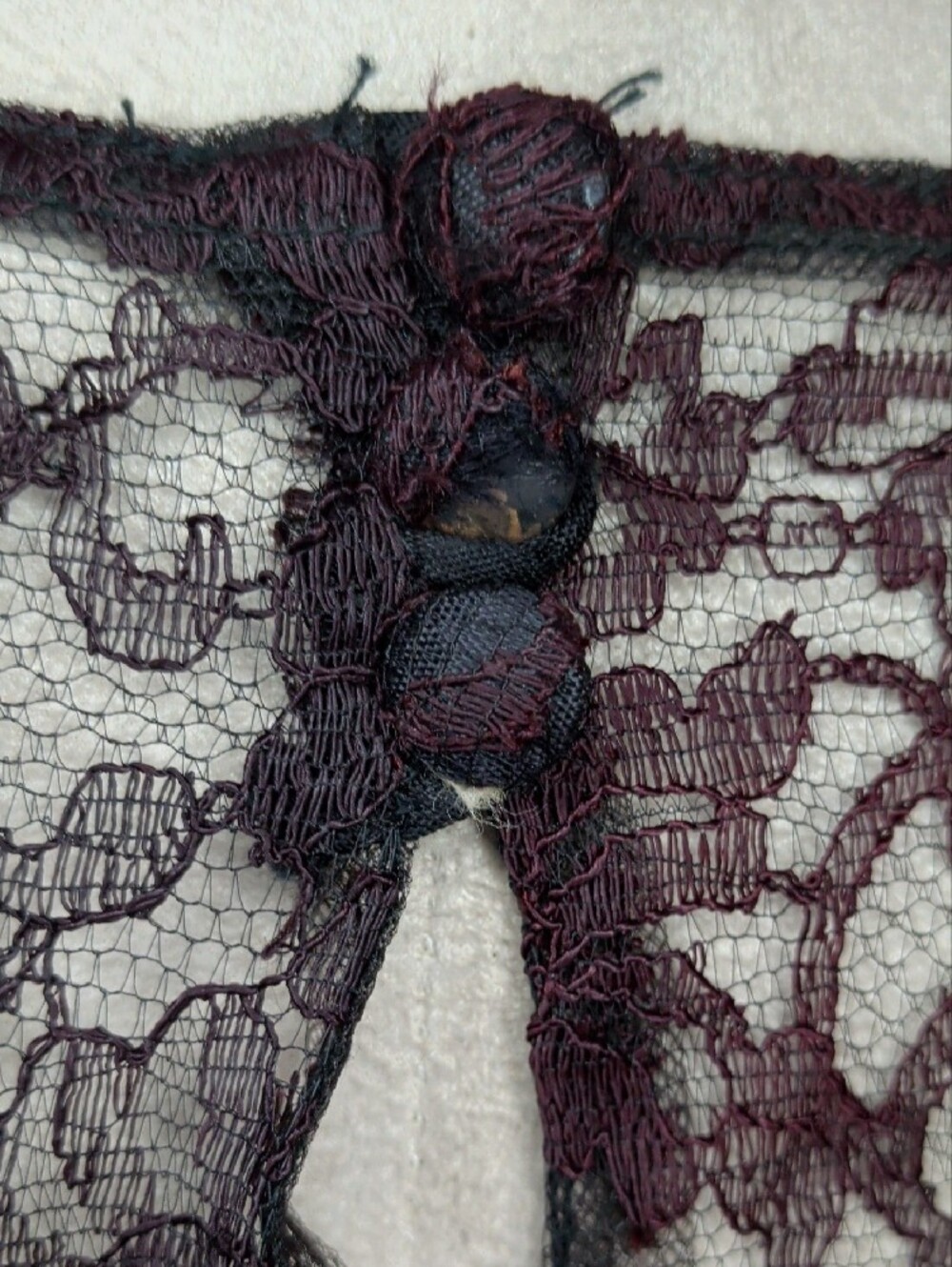 Vintage 60s Black Lace Top Feather Boa Sleeves Elegant Formal - Picture 4 of 11